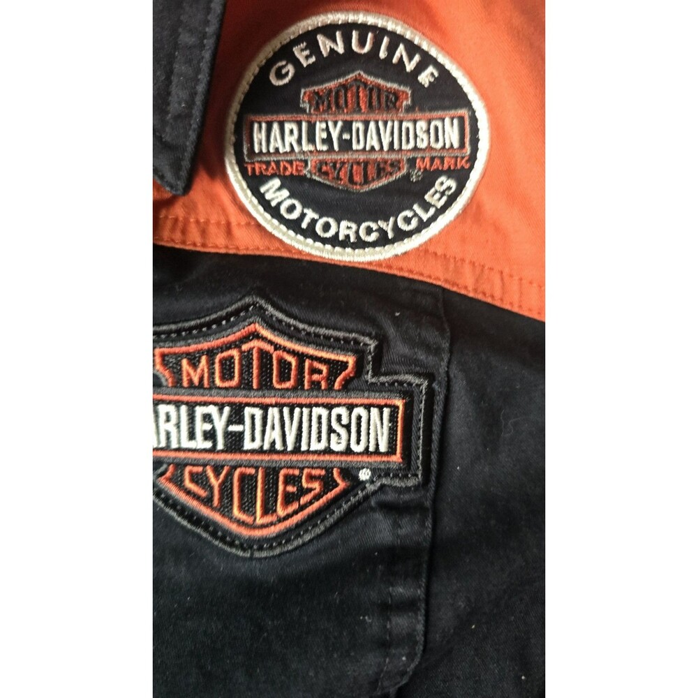 Women's Harley Davidson Motorcycles Patch Zip-Front Riding Shirt Striped Size S - Picture 3 of 10